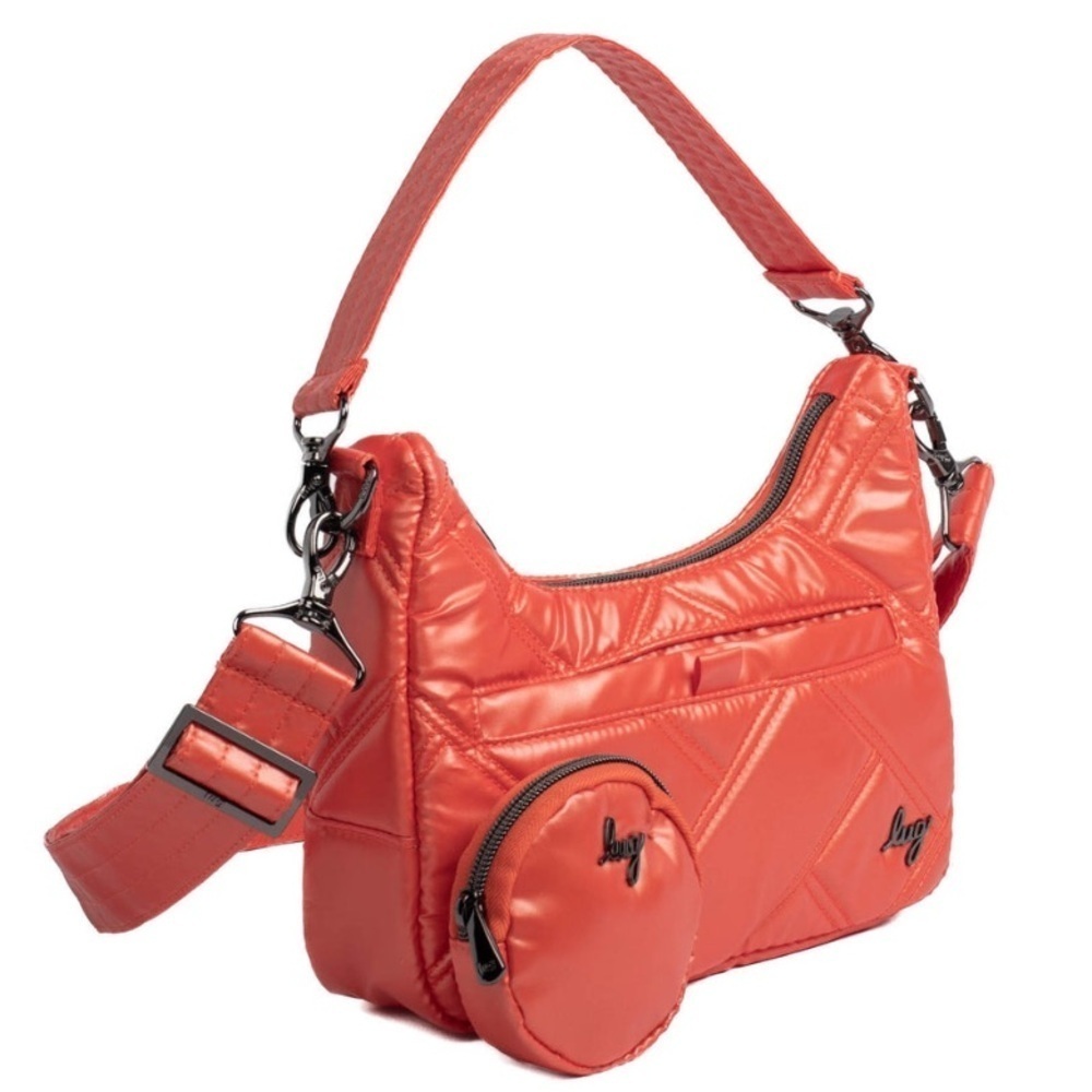 NWOT LUG Curtsy Mini Crossbody Bag Metallic Papaya Orange - Picture 2 of 12